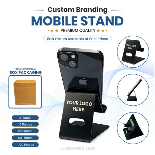 Premium Mobile Stand with Branding | Graphicline.in
